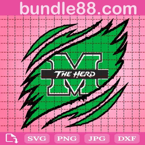 Marshall Thundering Herd Claws Svg