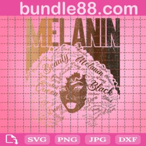 Melanin Black Queen Natural Hair Retro Vintage Svg