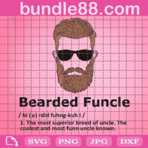 Mens Bearded Funcle Svg