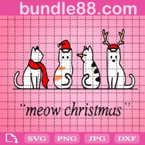 Meow Christmas Svg