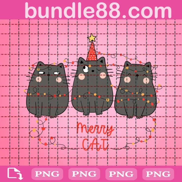 Merry Black Cat Png