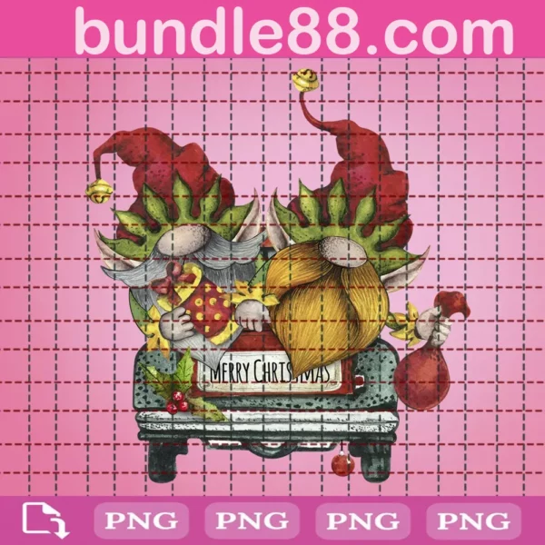 Merry Christmas Elf Gnome Truck Png