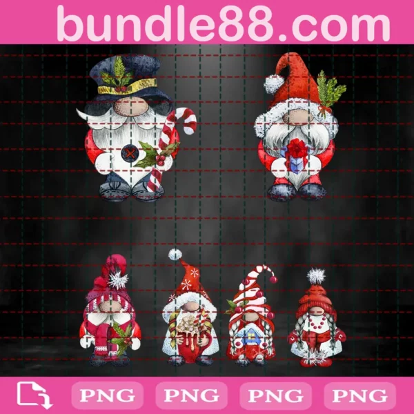 Merry Christmas Gnomes Bundle Png