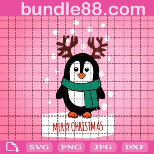 Merry Christmas Penguin Svg