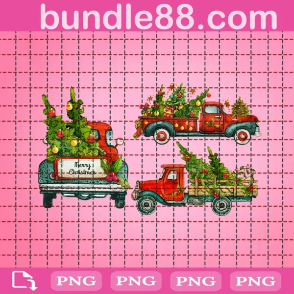 Merry Christmas Red Country Truck Png