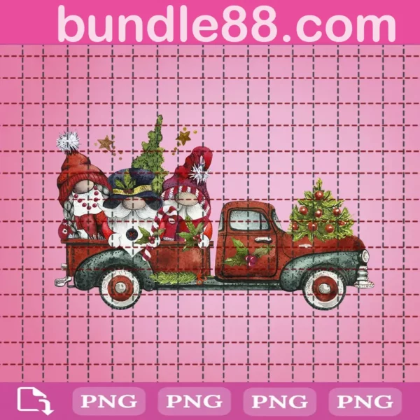 Merry Christmas Red Truck Png