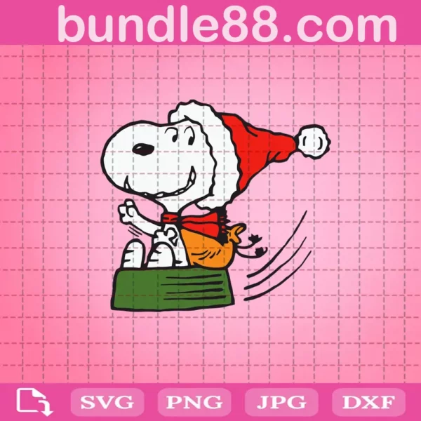 Merry Christmas Snoopy Santa Claus Svg