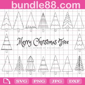 Merry Christmas Tree Bundle Svg Free