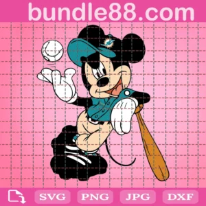 Miami Dolphins Baseball Mouse Clipart