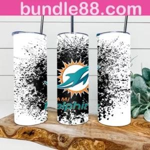 Miami Dolphins Football 20oz Skinny Tumbler