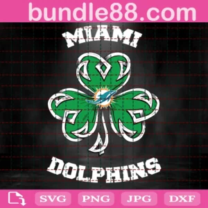 Miami Dolphins Lucky Clover Svg