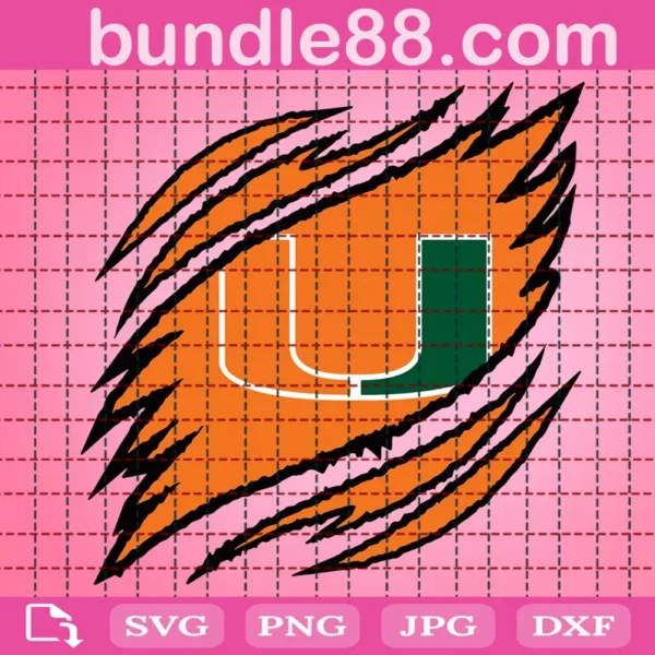 Miami Hurricanes Claws Svg