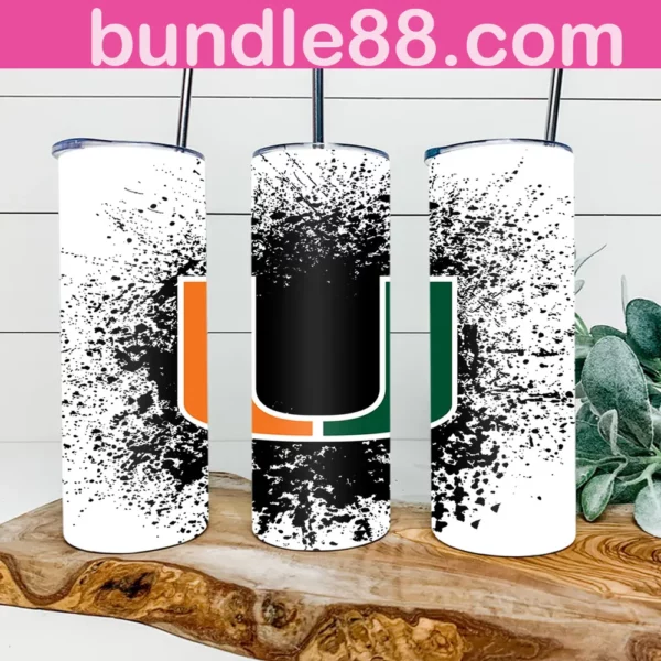 Miami Hurricanes Football 20oz Skinny Tumbler