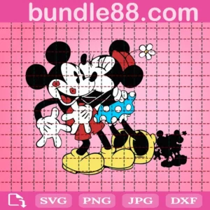 Mickey And Minnie Kissing Svg