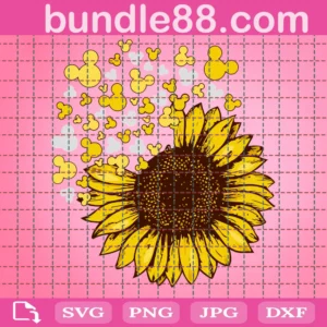 Mickey Head Sunflower Svg