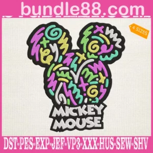 Mickey Mouse Head Embroidery Design