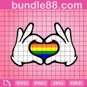Mickey Mouse Lgbt Hands With Heart Svg