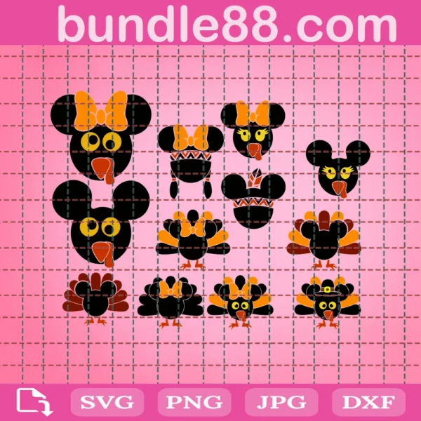 Mickey Mouse Turkey Bundle Svg