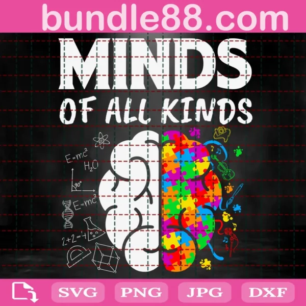 Minds Of All Kind Neurodiversity Brain Svg