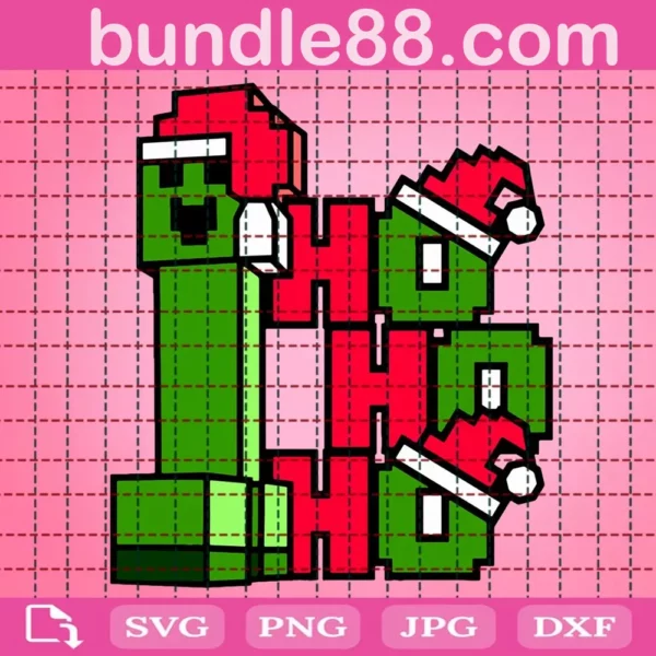 Minecraft Creeper And Christmas Ho Ho Ho Svg