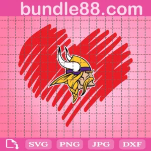 Minnesota Vikings Football Heart Svg
