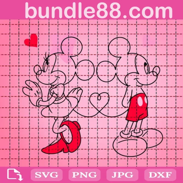 Minnie Hearts Svg