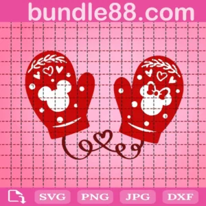 Mittens With Mouse Heads Svg