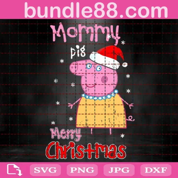 Mommy Pig Christmas Svg