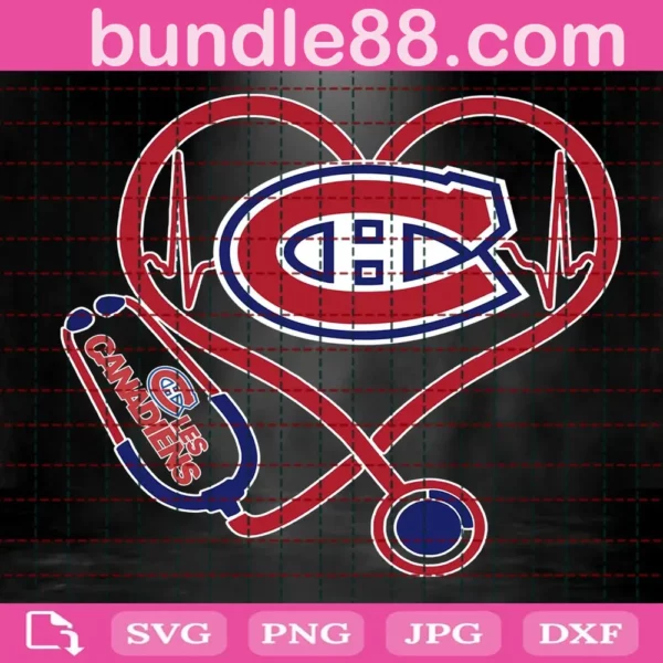 Montreal Canadiens Heart Stethoscope Svg