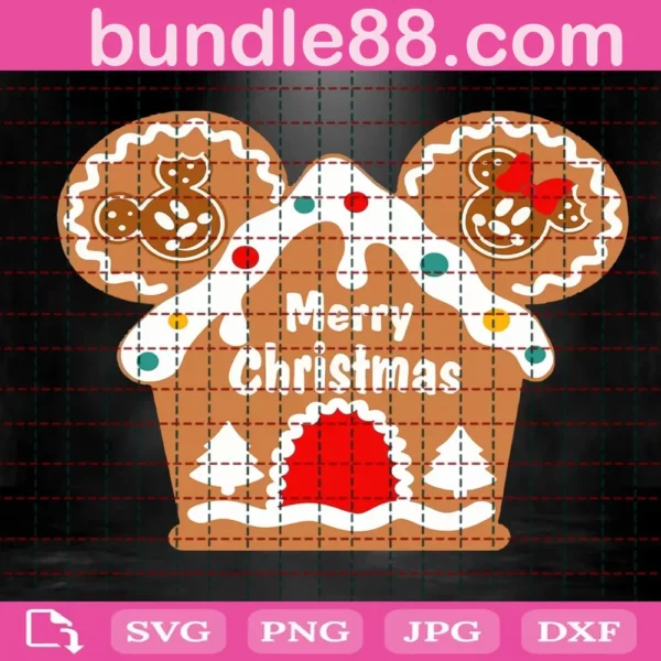 Mouse Ears Gingerbread House Svg