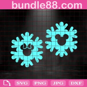 Mouse Minnie Head Snowflakes Svg