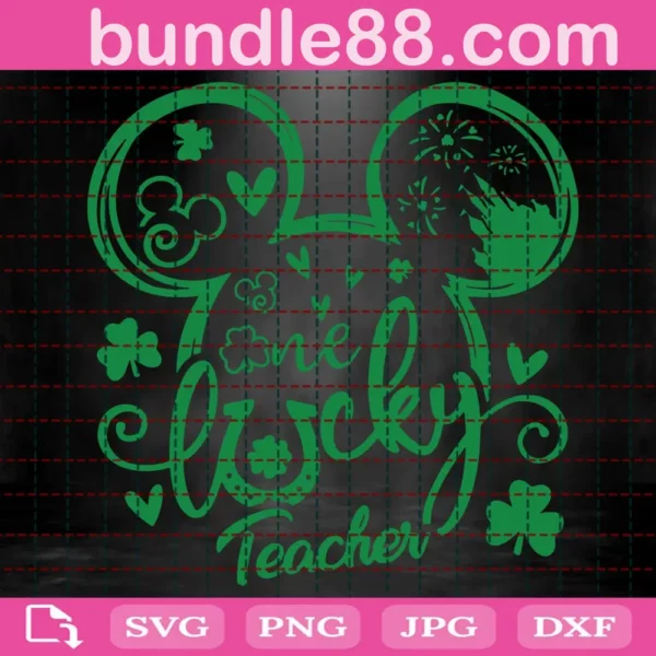 Mouse One Lucky Teacher Svg