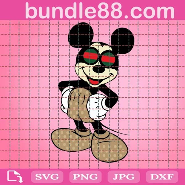 Mouse Wearing Glasses And Also Patch Svg