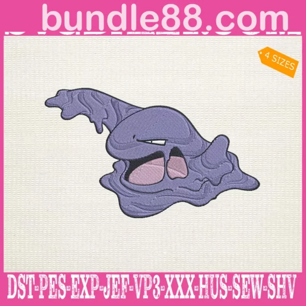 Muk Pokemon Embroidery Design