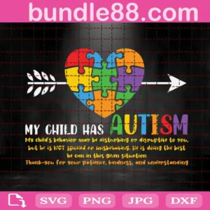 My Child Has Autism Svg