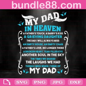 My Dad In Heaven Svg