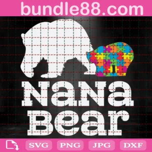 Nana Bear Autism Svg