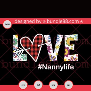 Nanny Svg Dxf, Hashtag Nannylife Svg