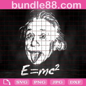 Nerdy Einstein Sticking Tongue Out Svg