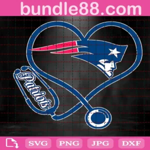 New England Patriots Heart Stethoscope Svg