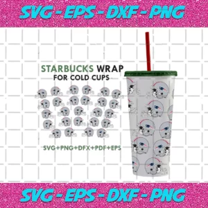 New England Patriots Svg For 24Oz Venti Cold Cup Wrap