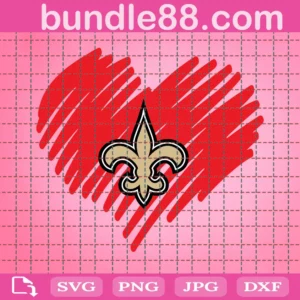 New Orleans Saints Football Heart Svg