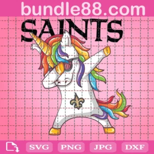 New Orleans Saints Football Unicorn Face Cut File