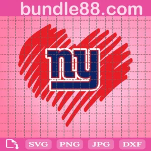 New York Giants Football Heart Svg