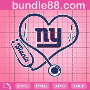 New York Giants Heart Stethoscope Svg