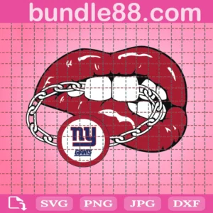 New York Giants Sexy Lips Mouth Bite Chain Svg
