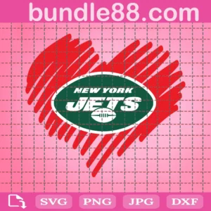 New York Jets Football Heart Svg