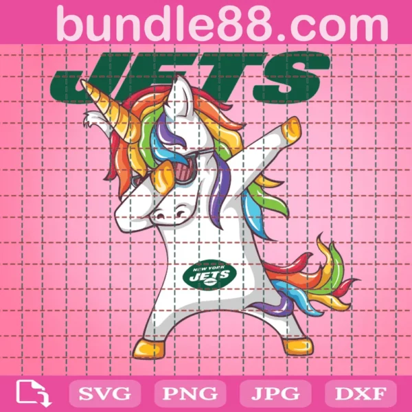 New York Jets Football Unicorn Face Cut File