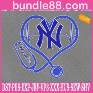 New York Yankees Nurse Stethoscope Embroidery Files
