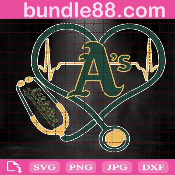 Oakland Athletics Nurse Stethoscope Svg